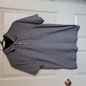 Buffalo, David Bitton, short sleeved polo shirt, medium, heather gray. Like new.